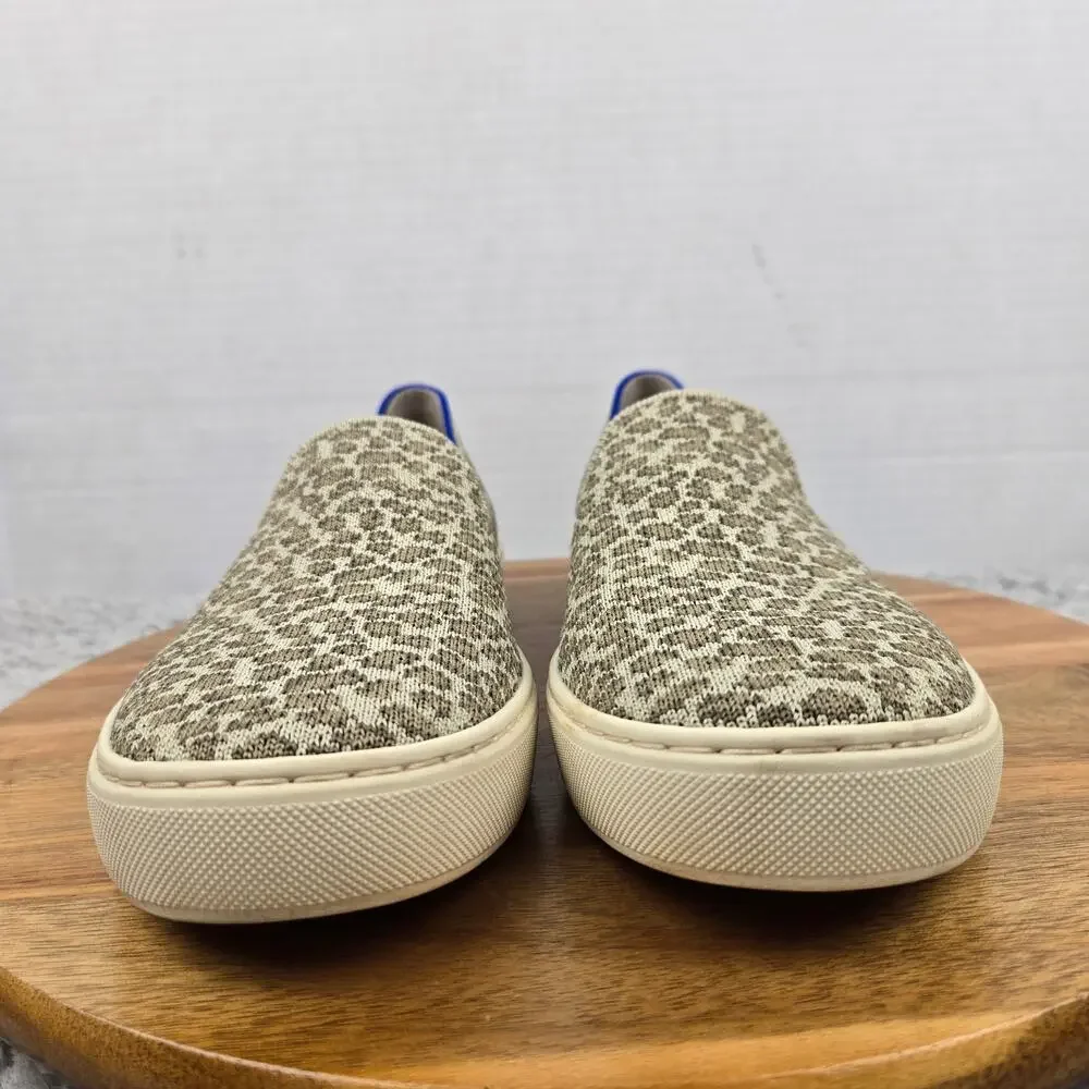 Rothy's Womens 8 The Original Slip On Sneaker Pebble Spot Cheetah Print Brown